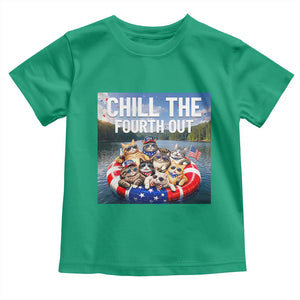 Funny Americana Cat Squad Toddler T Shirt Chill The Fourth Out TS12 Irish Green Print Your Wear