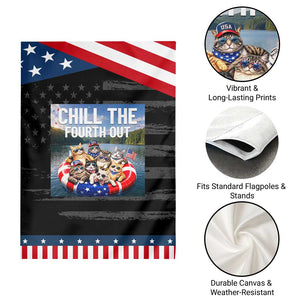 Funny Americana Cat Squad Patriotic Garden Flag Chill The Fourth Out TS12 Print Your Wear