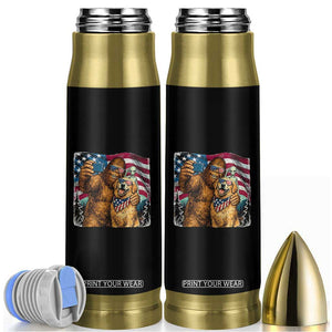 Funny Patriotic Bigfoot Golden Retriever Selfie Squad Bullet Tumbler TS12 Black Print Your Wear