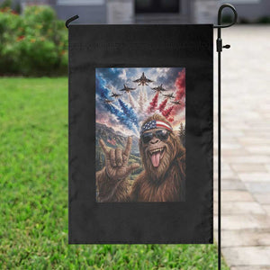 Patriotic Bigfoot 4th Of July Selfie Garden Flag Funny USA Freedom Jet Fighter Graphic TS12 Print Your Wear