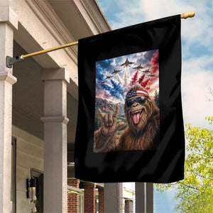 Patriotic Bigfoot 4th Of July Selfie Garden Flag Funny USA Freedom Jet Fighter Graphic TS12 Print Your Wear