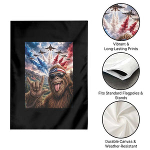 Patriotic Bigfoot 4th Of July Selfie Garden Flag Funny USA Freedom Jet Fighter Graphic TS12 Print Your Wear