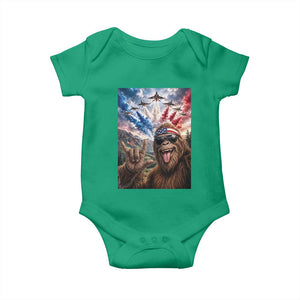 Patriotic Bigfoot 4th Of July Selfie Baby Onesie Funny USA Freedom Jet Fighter Graphic TS12 Irish Green Print Your Wear