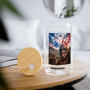 Patriotic Bigfoot 4th Of July Selfie Glass Can Funny USA Freedom Jet Fighter Graphic TS12 Print Your Wear