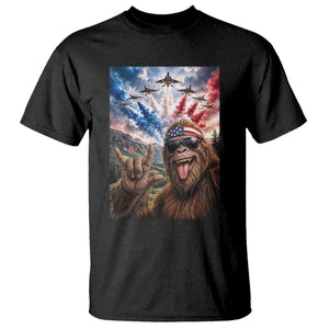 Patriotic Bigfoot 4th Of July Selfie T Shirt Funny USA Freedom Jet Fighter Graphic TS12 Black Print Your Wear