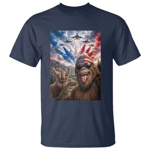 Patriotic Bigfoot 4th Of July Selfie T Shirt Funny USA Freedom Jet Fighter Graphic TS12 Navy Print Your Wear