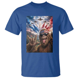 Patriotic Bigfoot 4th Of July Selfie T Shirt Funny USA Freedom Jet Fighter Graphic TS12 Royal Blue Print Your Wear