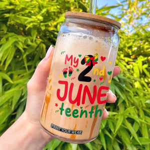 My Second Juneteenth Glass Can African American Baby Freedom Day