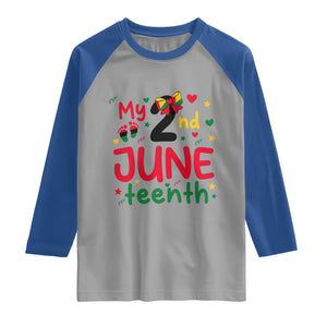 My Second Juneteenth Raglan Shirt African American Baby Freedom Day TS12 Sport Gray Royal Print Your Wear