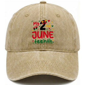 My Second Juneteenth Washed Cotton Baseball Cap African American Baby Freedom Day