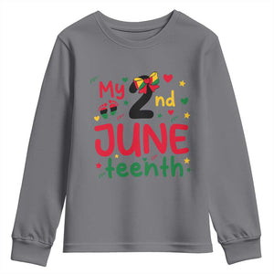 My Second Juneteenth Youth Sweatshirt African American Baby Freedom Day TS12 Charcoal Print Your Wear