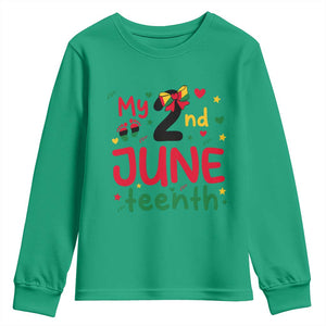 My Second Juneteenth Youth Sweatshirt African American Baby Freedom Day TS12 Irish Green Print Your Wear