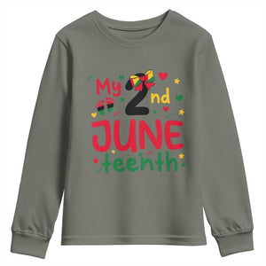 My Second Juneteenth Youth Sweatshirt African American Baby Freedom Day TS12 Military Green Print Your Wear
