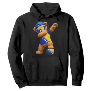 Funny Bosnia Teddy Bear Dabbing Fudbal Fan Gift Hoodie
