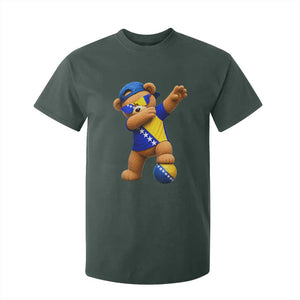 Funny Bosnia Teddy Bear Dabbing Fudbal Fan Gift T Shirt For Kid