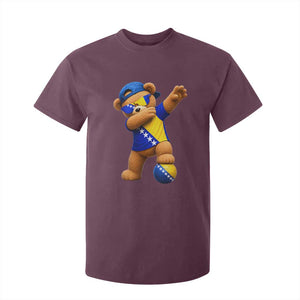 Funny Bosnia Teddy Bear Dabbing Fudbal Fan Gift T Shirt For Kid