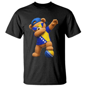 Funny Bosnia Teddy Bear Dabbing Fudbal Fan Gift T Shirt