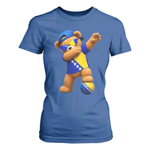 Funny Bosnia Teddy Bear Dabbing Fudbal Fan Gift T Shirt For Women