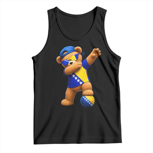 Funny Bosnia Teddy Bear Dabbing Fudbal Fan Gift Tank Top