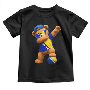 Funny Bosnia Teddy Bear Dabbing Fudbal Fan Gift Toddler T Shirt
