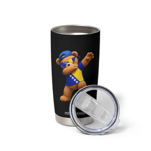 Funny Bosnia Teddy Bear Dabbing Fudbal Fan Gift Tumbler Cup