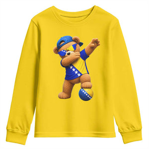 Funny Bosnia Teddy Bear Dabbing Fudbal Fan Gift Youth Sweatshirt
