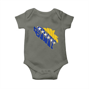 Bosnia And Herzegovina Word Art Map Baby Onesie Bosnian Pride Gift