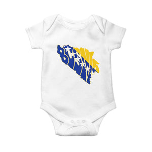 Bosnia And Herzegovina Word Art Map Baby Onesie Bosnian Pride Gift