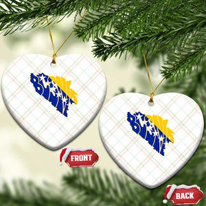 Bosnia And Herzegovina Word Art Map Ceramic Ornament Bosnian Pride Gift