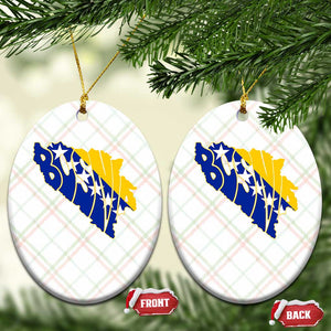 Bosnia And Herzegovina Word Art Map Ceramic Ornament Bosnian Pride Gift