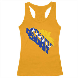 Bosnia And Herzegovina Word Art Map Racerback Tank Top Bosnian Pride Gift