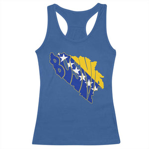 Bosnia And Herzegovina Word Art Map Racerback Tank Top Bosnian Pride Gift
