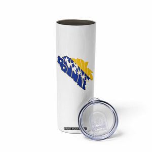 Bosnia And Herzegovina Word Art Map Skinny Tumbler Bosnian Pride Gift