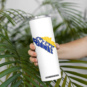 Bosnia And Herzegovina Word Art Map Skinny Tumbler Bosnian Pride Gift