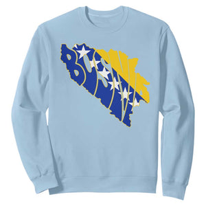 Bosnia And Herzegovina Word Art Map Sweatshirt Bosnian Pride Gift