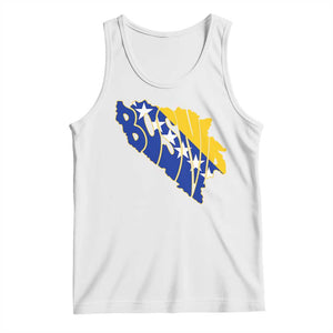 Bosnia And Herzegovina Word Art Map Tank Top Bosnian Pride Gift
