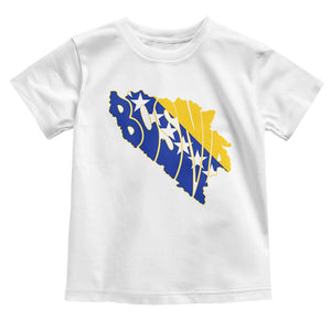 Bosnia And Herzegovina Word Art Map Toddler T Shirt Bosnian Pride Gift