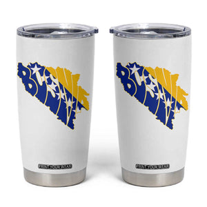 Bosnia And Herzegovina Word Art Map Tumbler Cup Bosnian Pride Gift