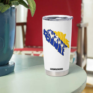 Bosnia And Herzegovina Word Art Map Tumbler Cup Bosnian Pride Gift