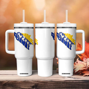 Bosnia And Herzegovina Word Art Map Tumbler With Handle Bosnian Pride Gift