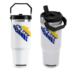Bosnia And Herzegovina Word Art Map Flip Straw Tumbler Bosnian Pride Gift