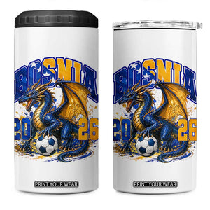 Bosnian Dragon Fudbal Fan 4 in 1 Can Cooler Tumbler Bosnia And Herzegovina Pride