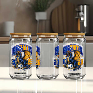 Bosnian Dragon Fudbal Fan Glass Can Bosnia And Herzegovina Pride