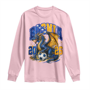 Bosnian Dragon Fudbal Fan Long Sleeve Shirt Bosnia And Herzegovina Pride