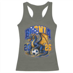 Bosnian Dragon Fudbal Fan Racerback Tank Top Bosnia And Herzegovina Pride