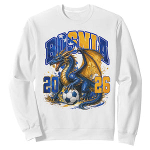 Bosnian Dragon Fudbal Fan Sweatshirt Bosnia And Herzegovina Pride