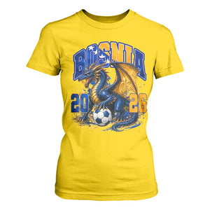 Bosnian Dragon Fudbal Fan T Shirt For Women Bosnia And Herzegovina Pride