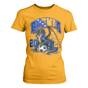 Bosnian Dragon Fudbal Fan T Shirt For Women Bosnia And Herzegovina Pride