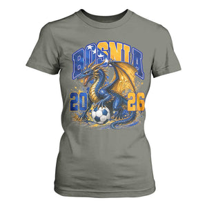 Bosnian Dragon Fudbal Fan T Shirt For Women Bosnia And Herzegovina Pride