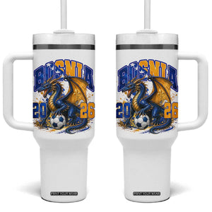 Bosnian Dragon Fudbal Fan Tumbler With Handle Bosnia And Herzegovina Pride